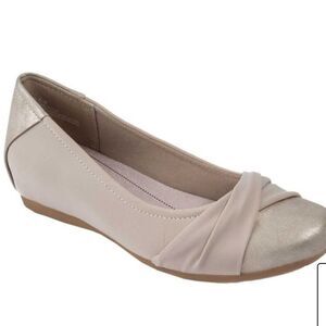 Bare traps hidden wedge, foam soles metallic flats